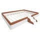 preview thumbnail 33 of 36, Brown White Sofa Bed Two-color Daybed Toddler Floor Bed with Fence and Stairs Grounded Wood Slat Support Frame Upholstered Bed