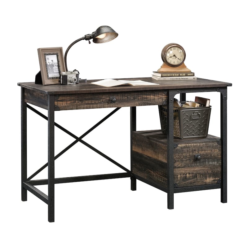 Wood Desk with Rustic Industrial Style