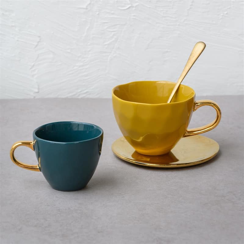 Good Morning Coffee Cup Blue Green