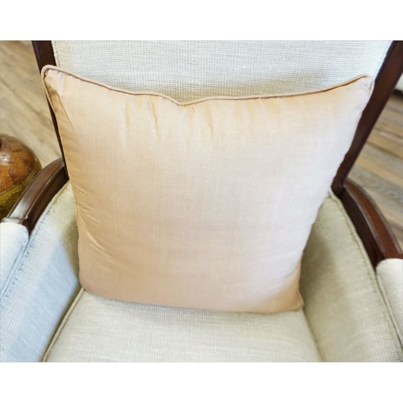 Home&Manor Premium Silk Throw Pillow 18" Tan