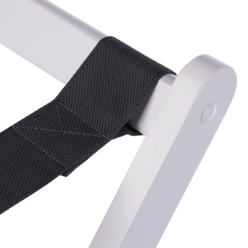 2-Tier Folding Luggage Rack with Shelf - 26.5" - White