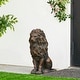 preview thumbnail 9 of 55, Glitzhome MGO Majestic Sitting Guardian Lion Statues Porch Sculpture Outdoor Indoor Set of 2
