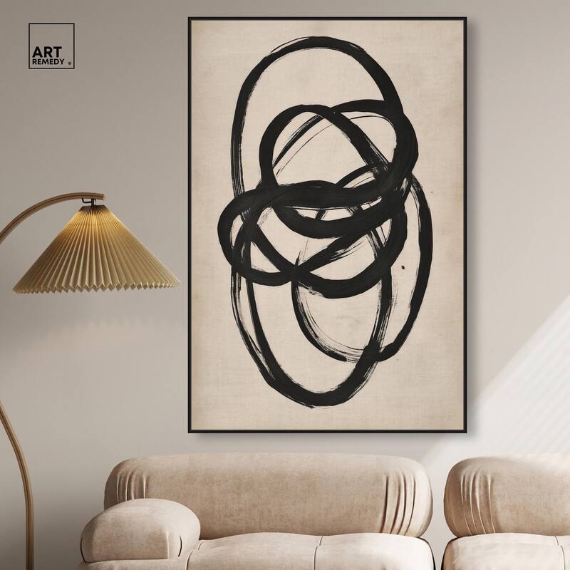 Beige Black I Canvas by Art Remedy