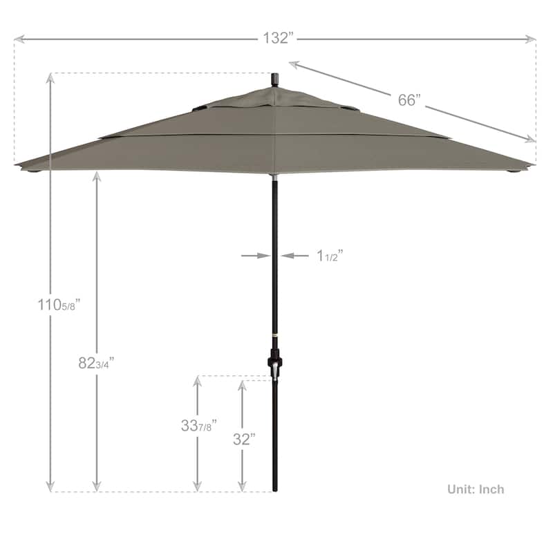 California Umbrella 11-Foot Market Umbrella in Bronze