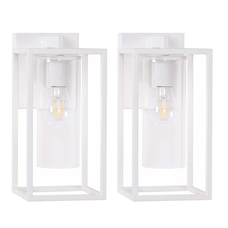 2-Pack Industrial Metal Outdoor Wall Lantern