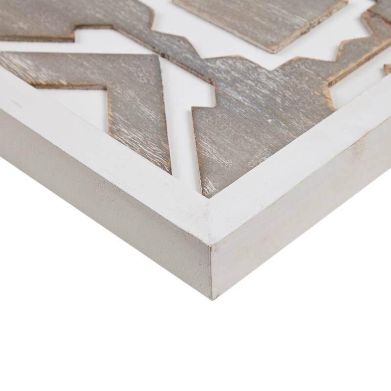 Madison Park Mandal Panel Two-tone Geometric 3-piece Wood Wall Decor Set