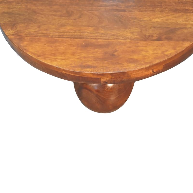 Artisan Furniture Solid Wood Chestnut Central Ball Table, Brown ,circular design