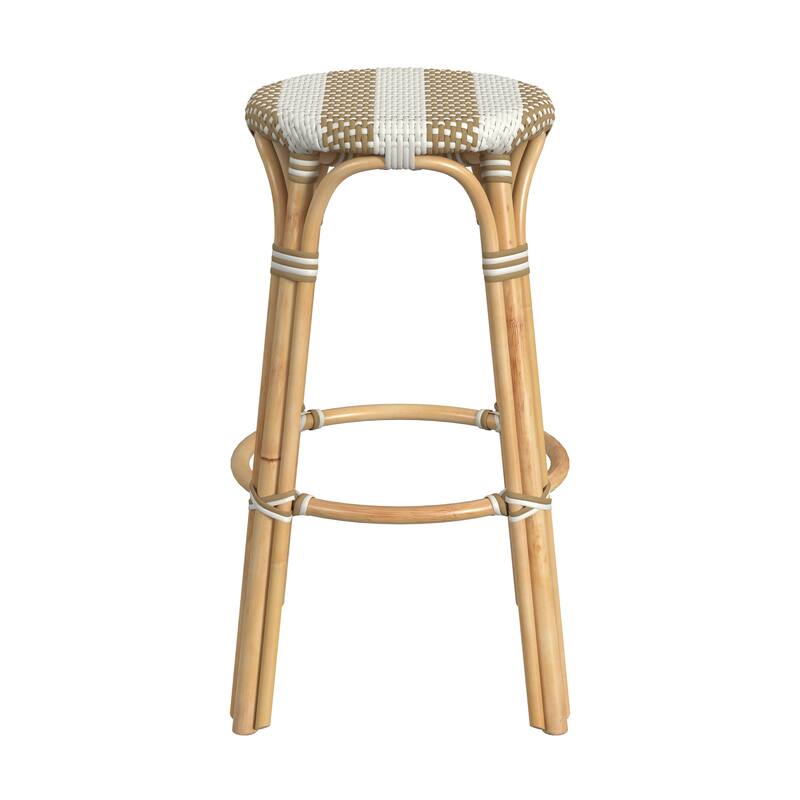 Tobias Rattan Round Bar Stool
