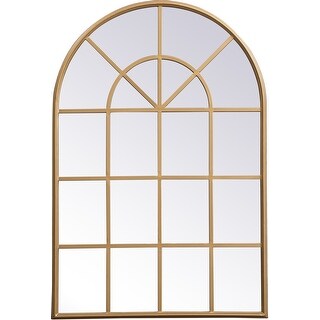 Elegant Lighting Motif 41-1/2" x 28" Arched Beveled Metal Framed