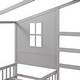 preview thumbnail 11 of 9, L Structure 2 Twin Wood House Bed with Fence and Slatted Frame, Grey
