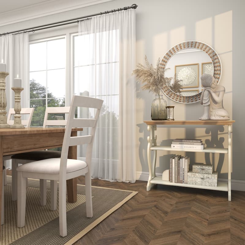 Contemporary Metal Wall Mirror with Beaded Detailing - White or Black