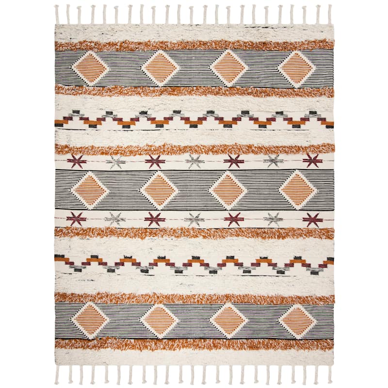 SAFAVIEH Hand-knotted Kenya Shanti Wool Tassel Rug