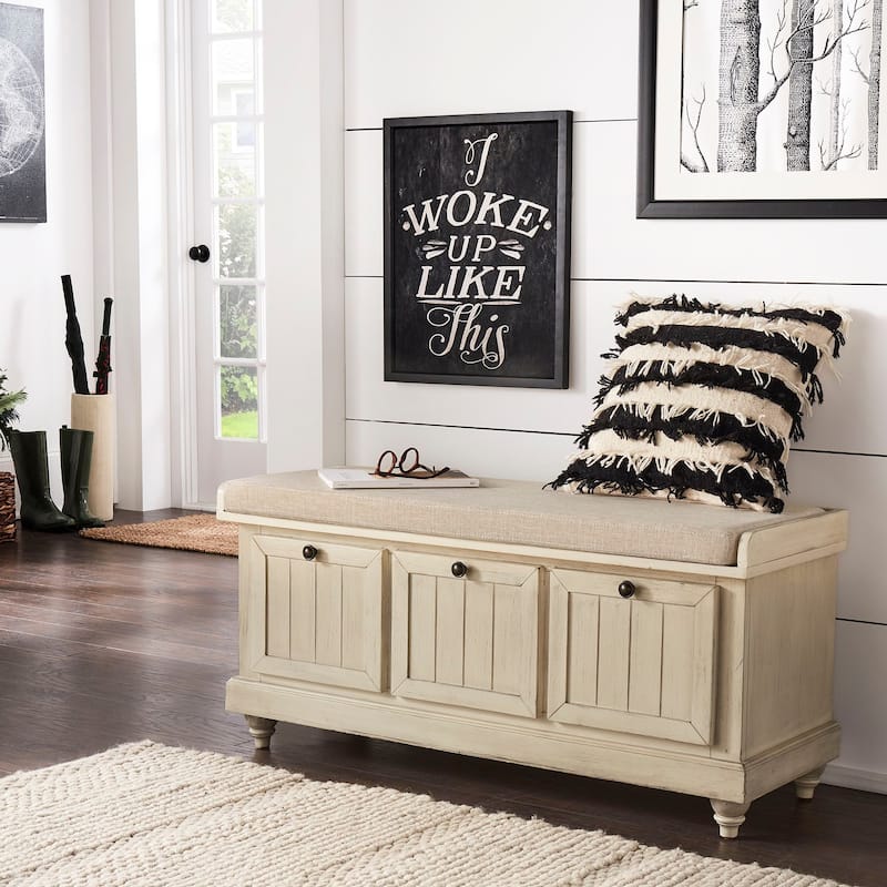 Granger Storage Bench with Linen Seat Cushion by iNSPIRE Q Classic