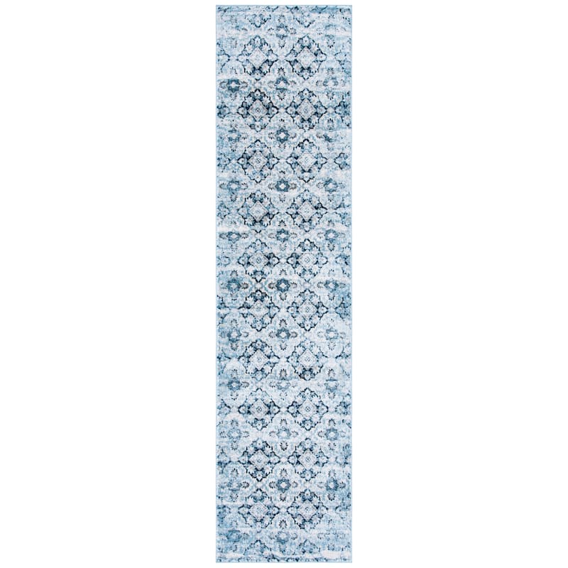 SAFAVIEH Lagoon Nejla Distressed Rug - 2'2" x 9' Runner - Navy/Ivory