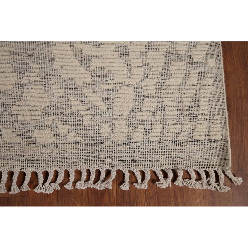 All-Over Moroccan Abstract Area Rug Hand-Knotted Wool Carpet - 8'0"x 10'3"