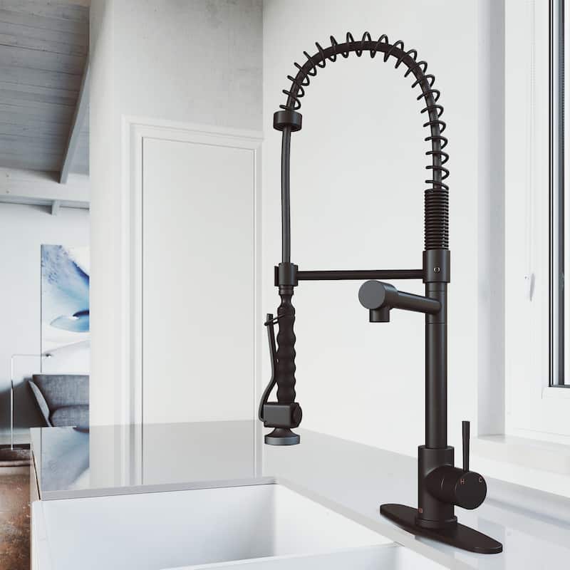 VIGO Zurich 27" H Single Handle Pull-Down Sprayer Kitchen Faucet