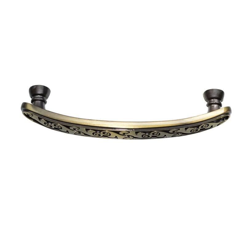 Utopia Alley Roma Pull Handle - Decorative Cabinet Drop Pull Handles for Cabinets, Antique Brass, 3.8" Center to Center