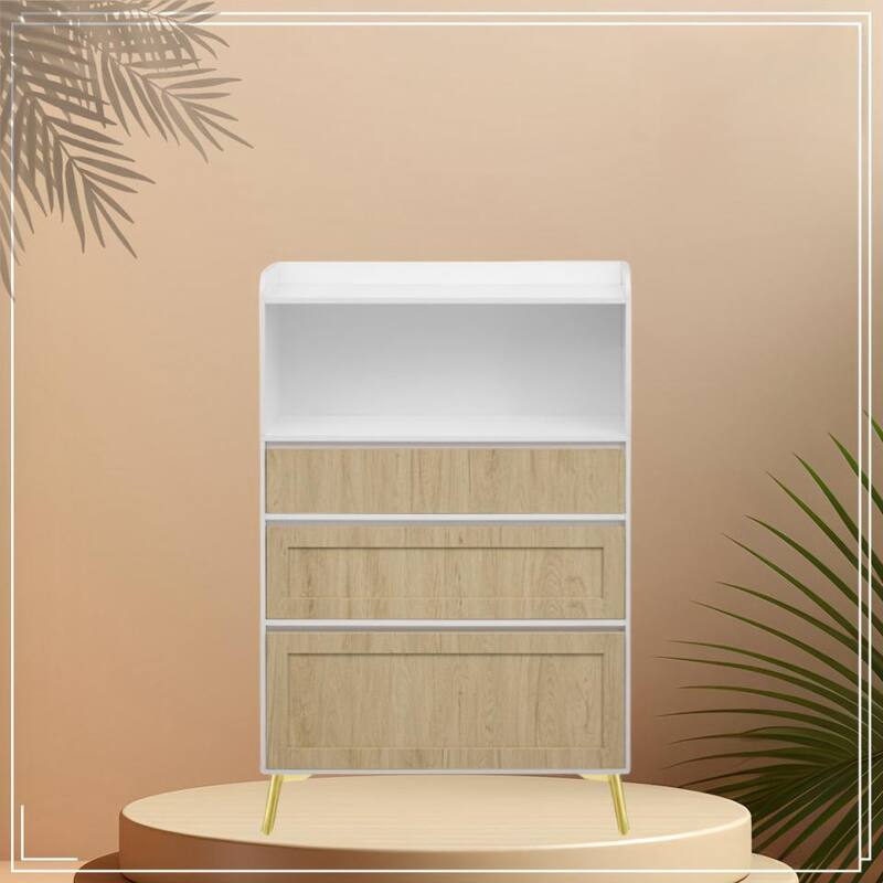 Modern Design Three Drawer Storage Cabinet,Bedroom Clothes Storage Can Be Used in Dining Room, Kitchen, Bedroom.