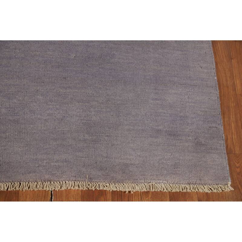 Gray Blue Modern Gabbeh Oriental Area Rug Hand-Knotted Wool Carpet - 5'0" x 6'8"