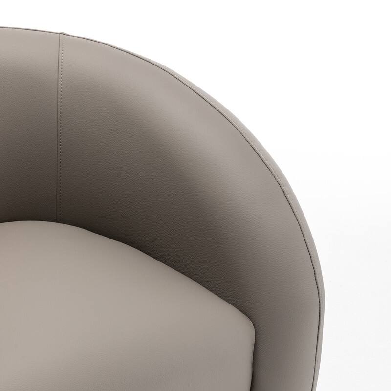 SEYNAR Modern Glam PU Leather 360 Degree Swivel Accent Armchair with Metal Base