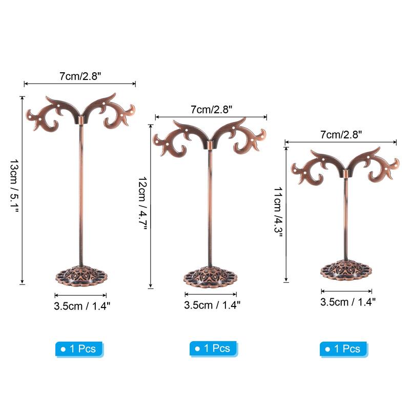 Earring Holder, 3pcs Earring Stand Earring Display Stands Organizer - Bronze