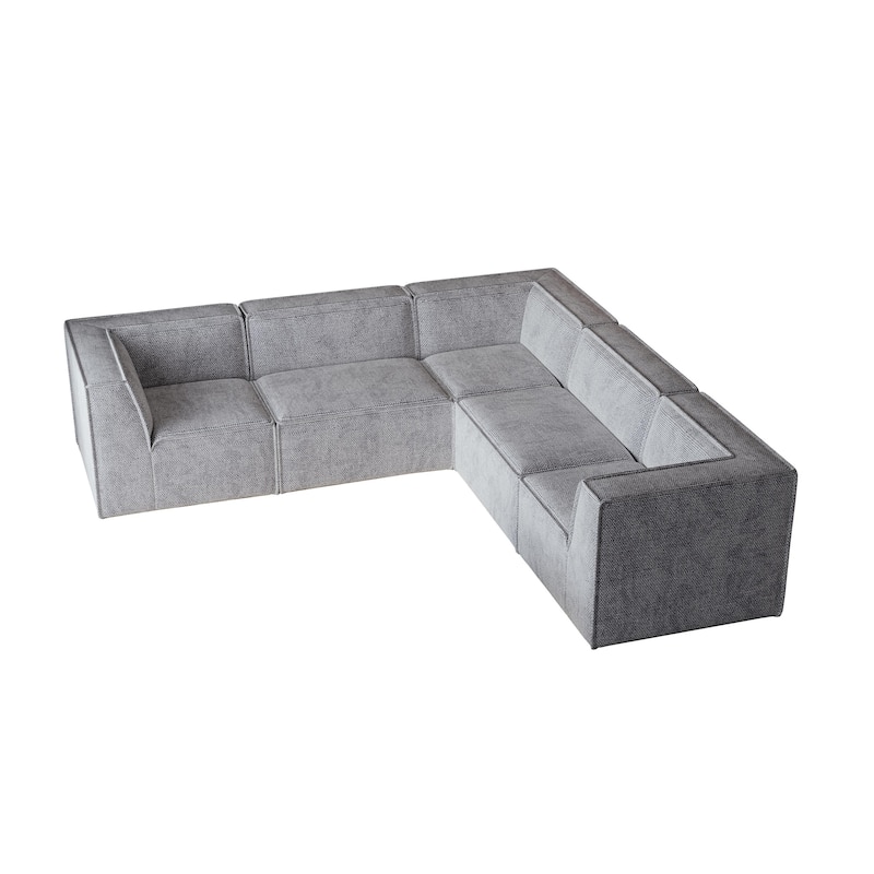 106"x106" Chenille Modular L-Shaped Sectional Sofa with 5-Piece Free Combination, Foam-Filled Cushions & No-Assembly Design