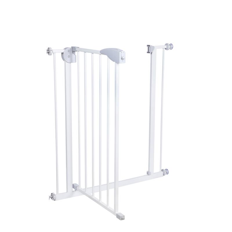 Anmytek Pressure Mounted Metal Safety Gate Auto Close White for Doorways Stairs Baby Pet 29 34 Inch Adjustable