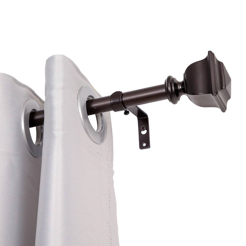 UTOPIA ALLEY Wall Mounted 3/4 Inch Curtain Rod, Single Decorative Drapery Rod, Adjustable Curtain rods for Windows - 28-48 - Bronze
