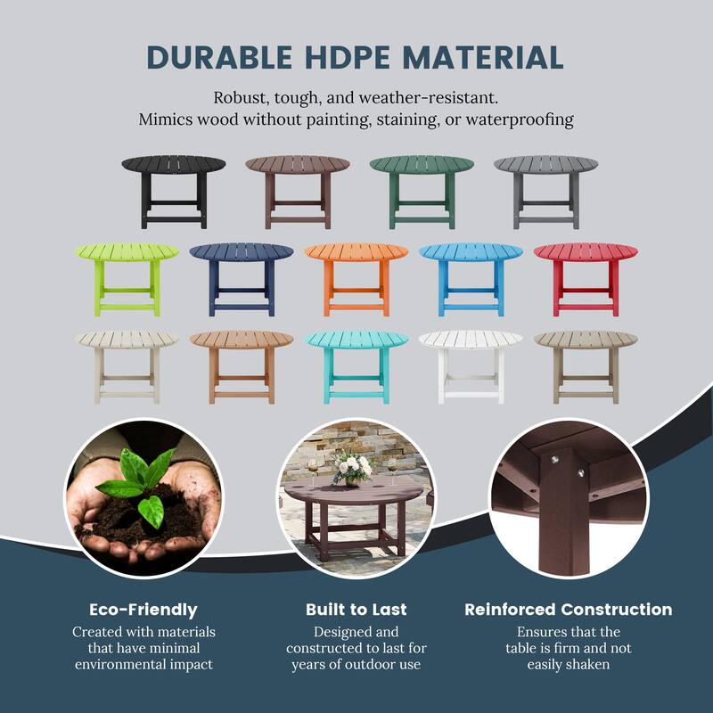 Laguna Outdoor Poly Adirondack 38" Round Coffee Table