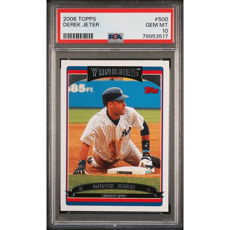 Derek Jeter 2006 Topps Baseball Card #500 Graded PSA 10 - 8'6" x 11'6"
