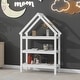 preview thumbnail 26 of 39, Kids bedroom set Twin size wood house bed with storage shelf and hanger