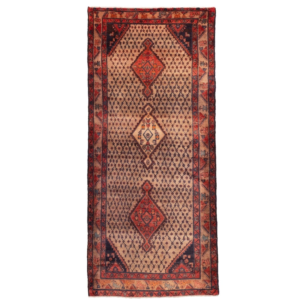 ECARPETGALLERY Hand-knotted Andelz Brown Wool Rug - 3'9 x 9'2