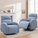 preview thumbnail 10 of 54, Power Swivel Rocker Glider Nursery Recliner with USB Port Set of 2 Blue - Chenille