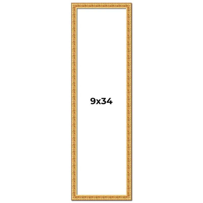 9x34 Frame Gold Real Wood Picture Frame Width 1 inches | Interior