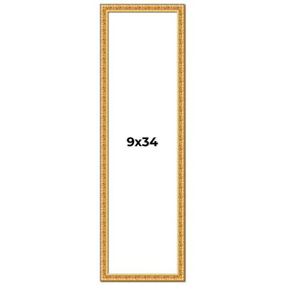 9x34 Frame Gold Real Wood Picture Frame Width 1 inches | Interior
