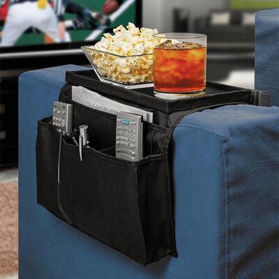 Sofa Couch Arm Tray Table with Organizer - As Image