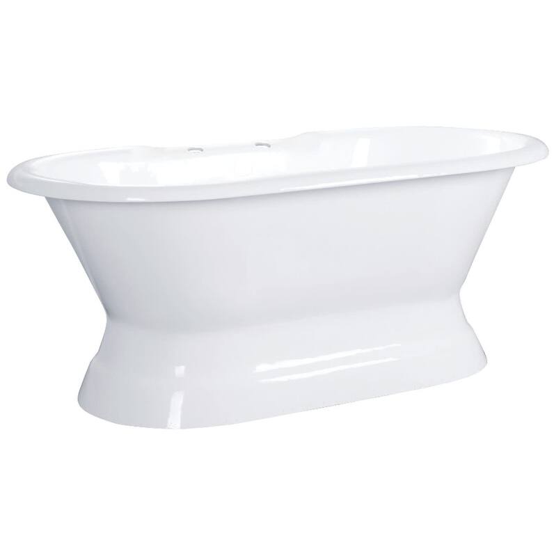 Kingston Brass Aqua Eden 66" Cast Iron Free Standing Tub with 7" - White