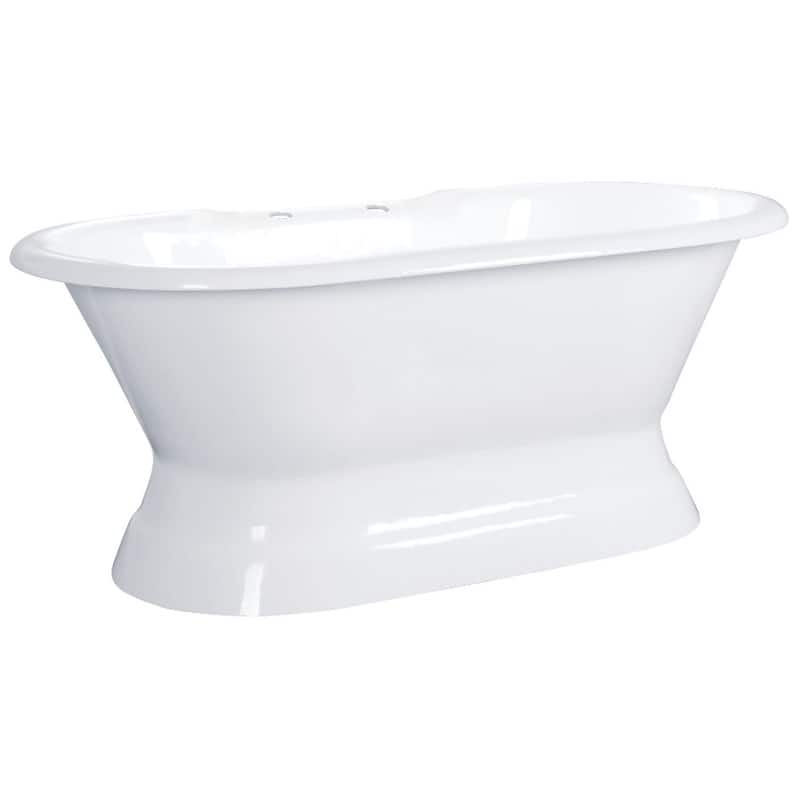 Kingston Brass Aqua Eden 66" Cast Iron Free Standing Tub with 7"