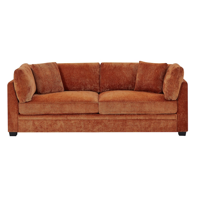 Christopher Knight Home - Flare Modern Upholstered Sofa with Flared Arms - Caramel