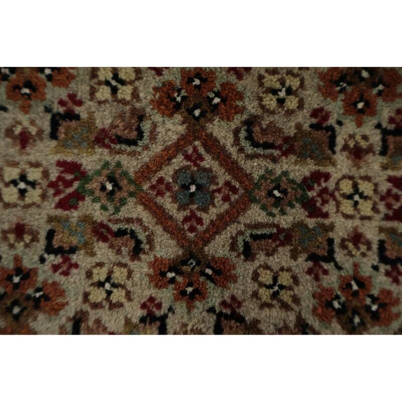Hand Knotted Oriental 100% Wool Carpet Traditional Floral Red Tabriz Area Rug - 9' 2'' X 6' 2''