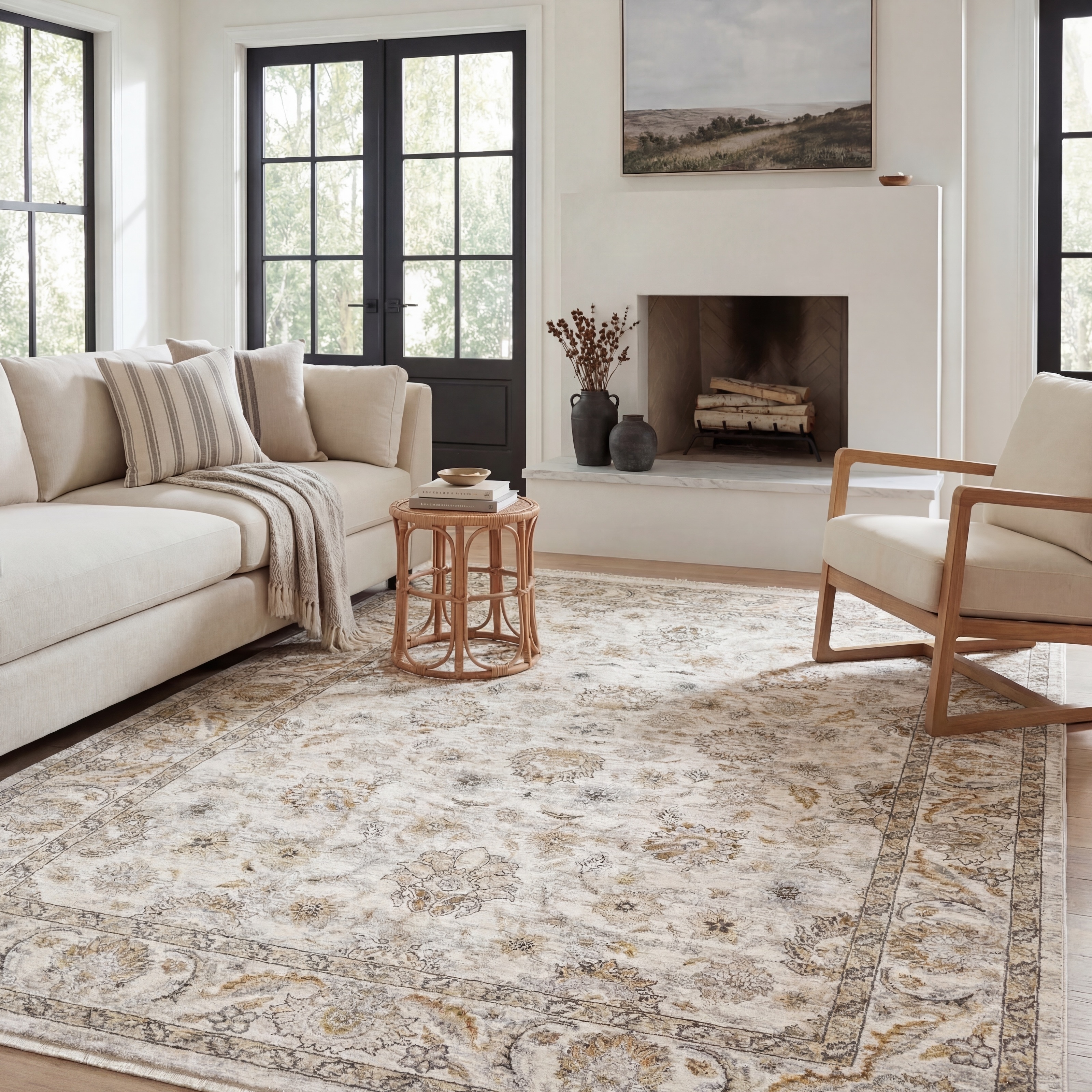 Style Haven Marley Distressed Vintage Fringed Area Rug
