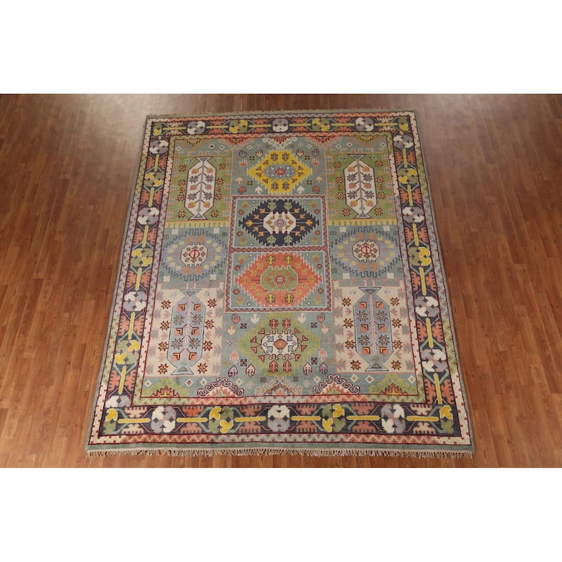 Geometric Heriz Serapi Oriental Area Rug Handmade Wool Carpet - 7'11"x 9'11"