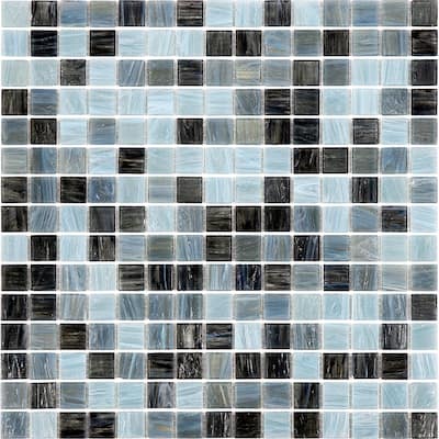 Apollo tile 12" x 12" Mingles Glossy Dark Gray Glass Tile (20 sq ft/case) - 20 Pack