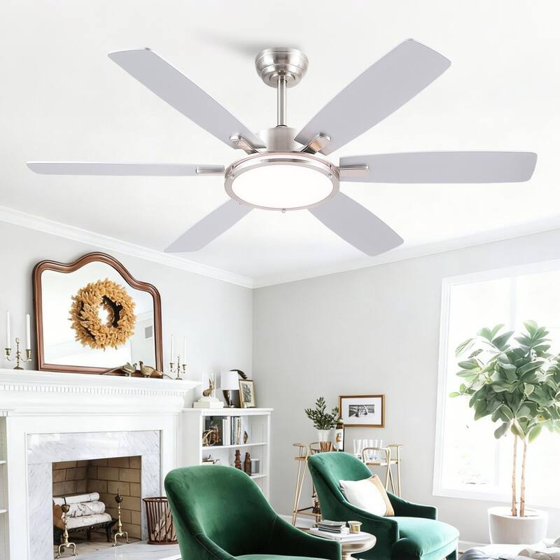 52" Ceiling Fan with Light and Remote,3 Color LED Light,Retracable Blades - 52 Inches