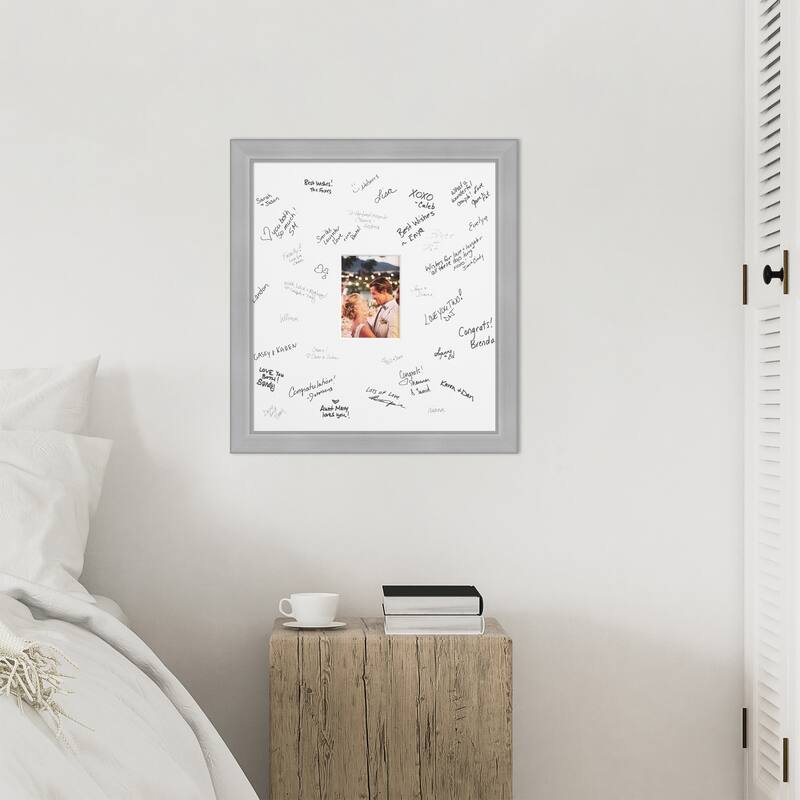 Vista Signature Mat Picture Frame - Autograph Photo Frame Guest Book Alternative for Weddings, Graduations, or Retirement