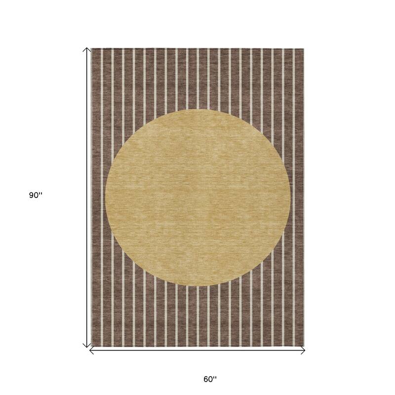 HomeRoots Striped Transitional Rectangle Outdoor Rug