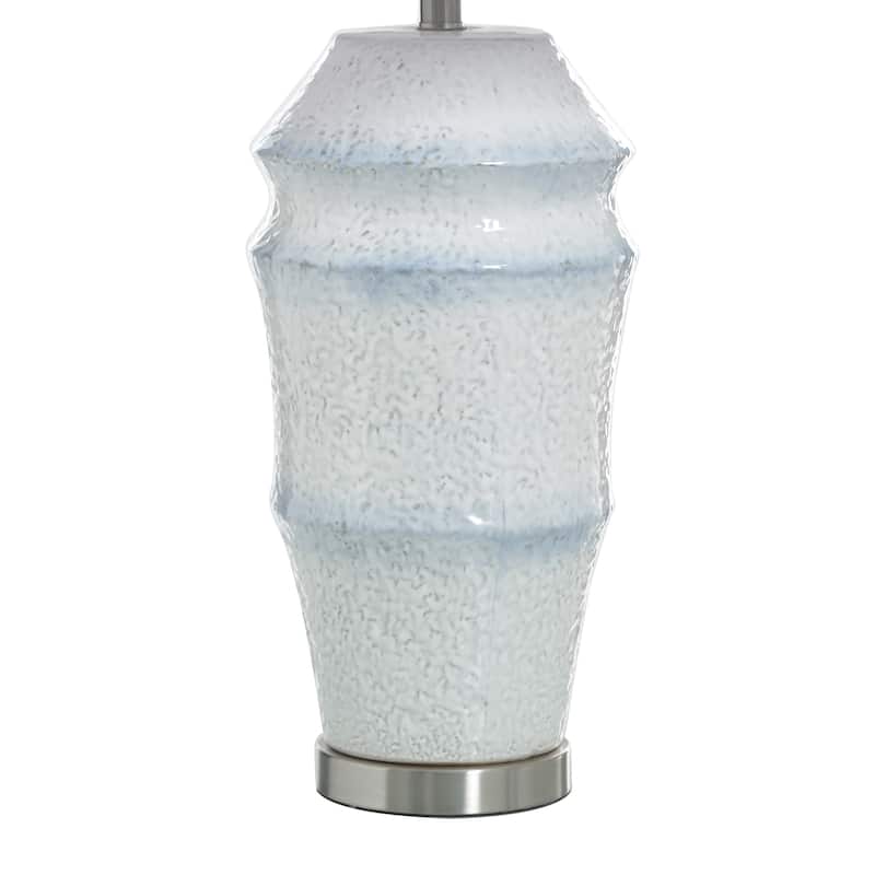StyleCraft Ceramic Table Lamp - Bexium Blue - White Shade