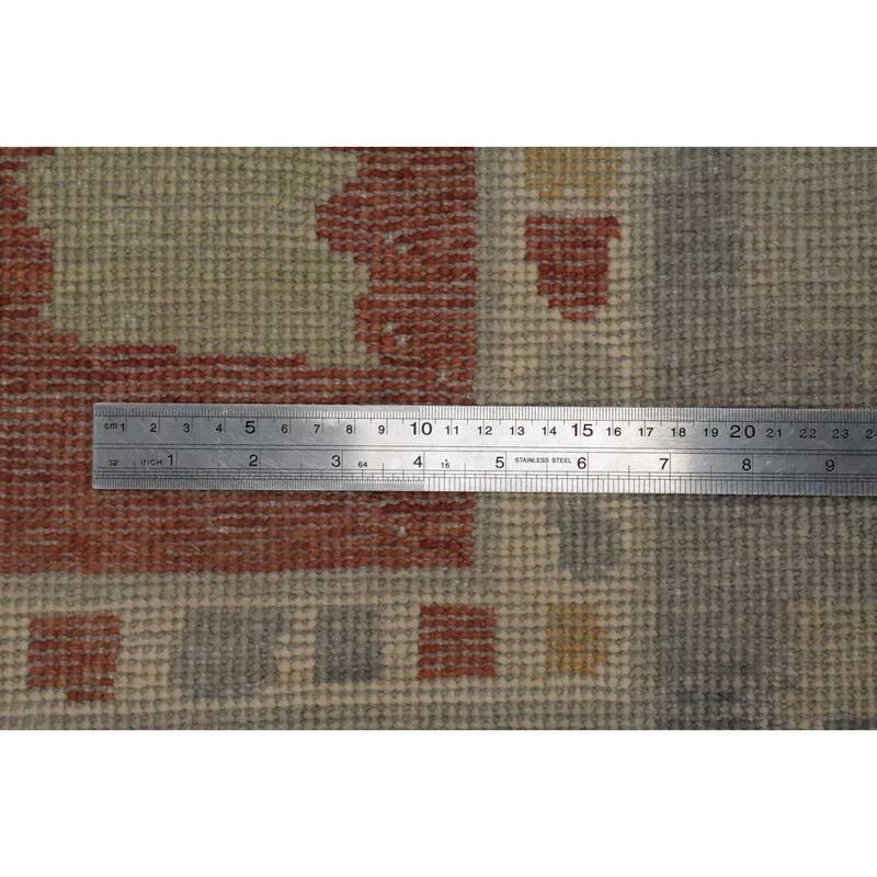Hand Knotted Oriental 100% Wool Carpet Modern Geometric Oranges & Rust Gabbeh Area Rug - 8' 9'' X 5' 11''