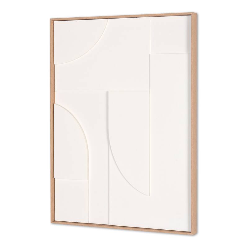 HomeRoots White Geo Mache Brown Shadowbox Wall Art