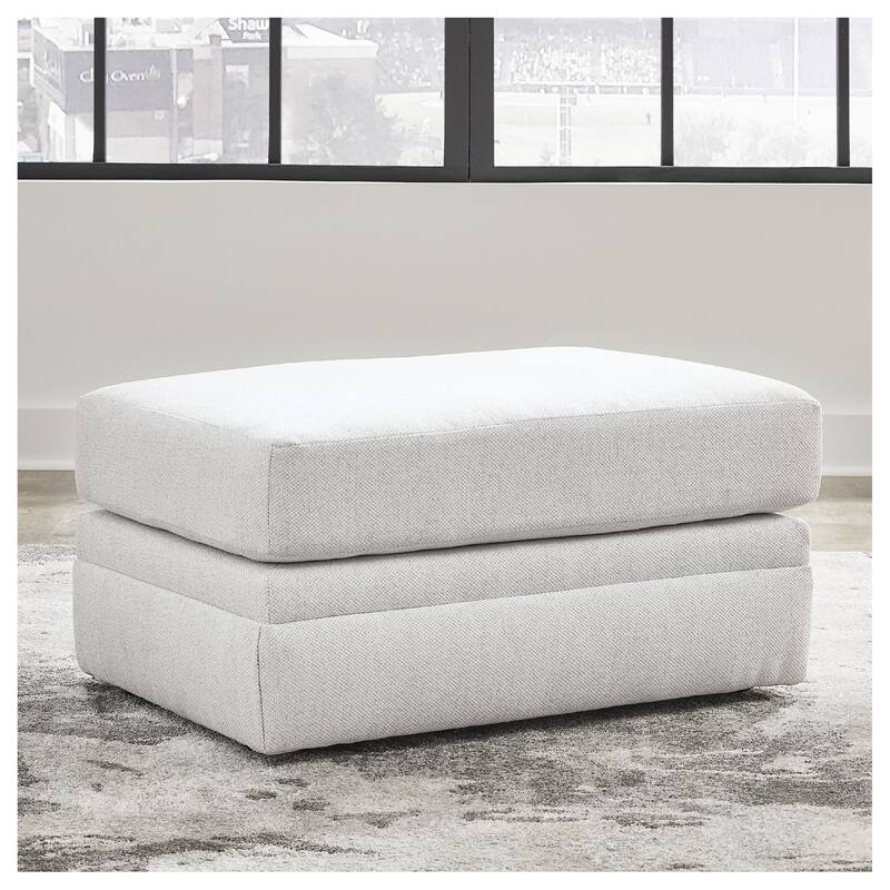 Signature Design by Ashley Maitelynn White Ottoman - 34"W x 24"D x 18"H - White